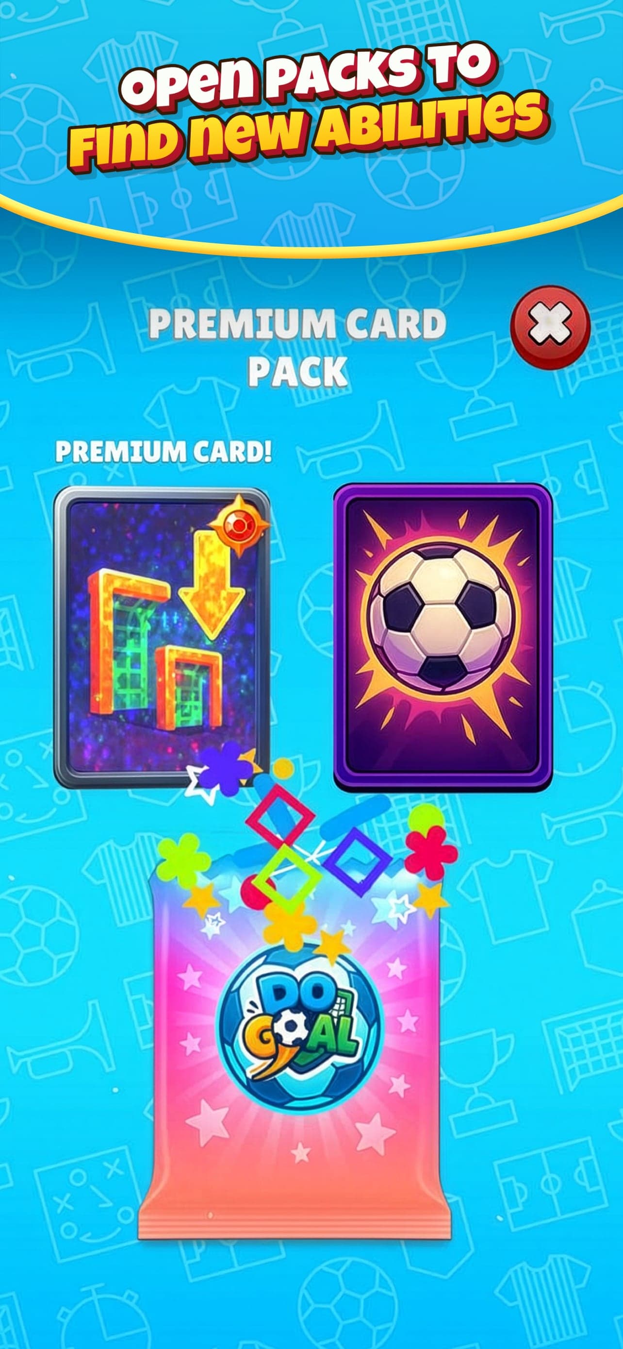 Yeni yetenekler için paket aç: açılan bir premium kart paketi