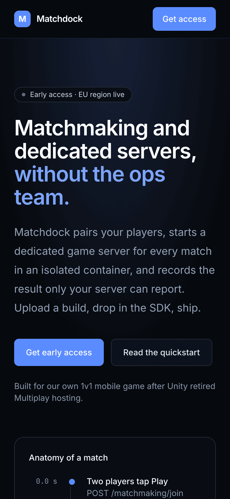 Telefonda matchdock.io
