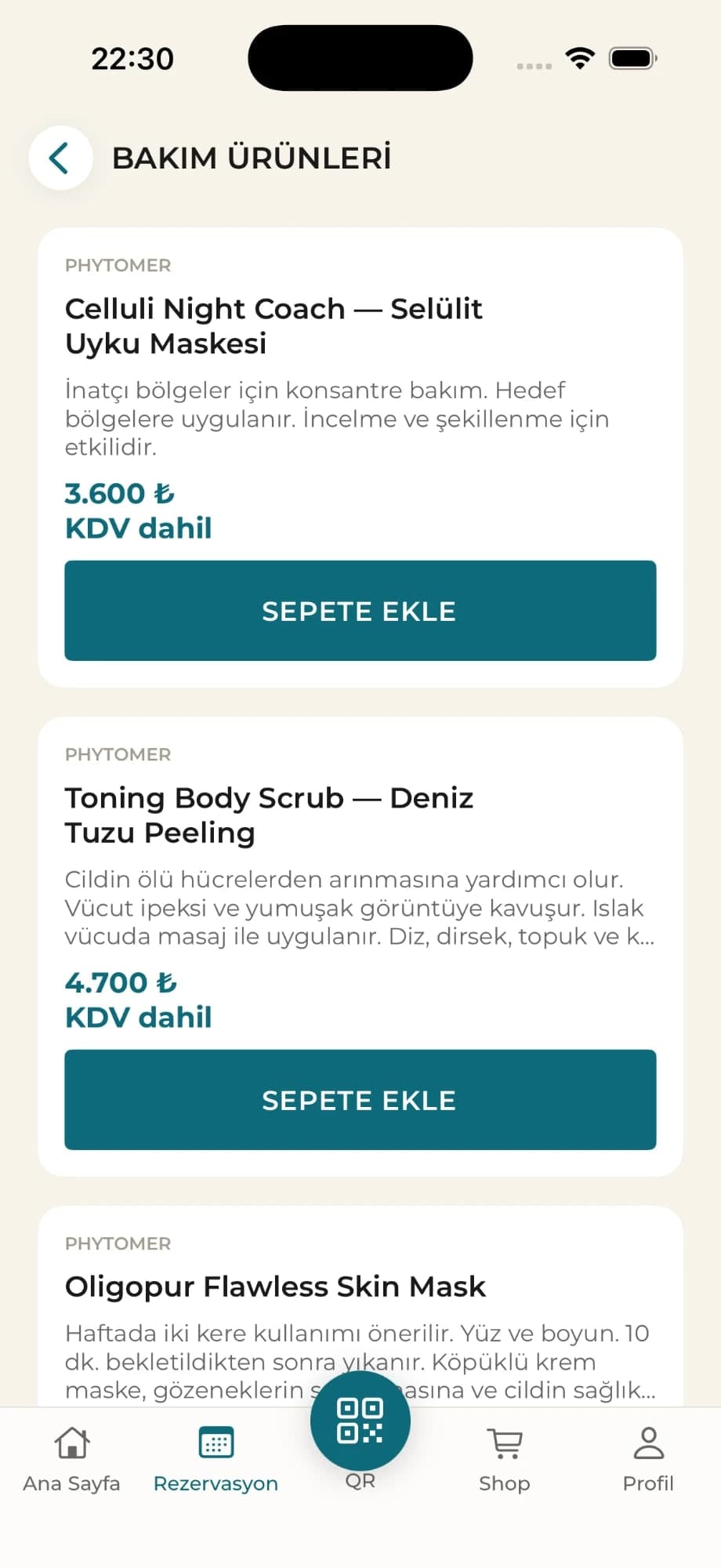 KDV dahil fiyatlarıyla Phytomer bakım ürünleri